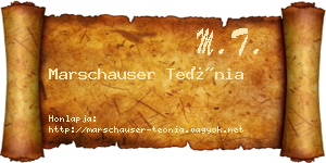 Marschauser Teónia névjegykártya